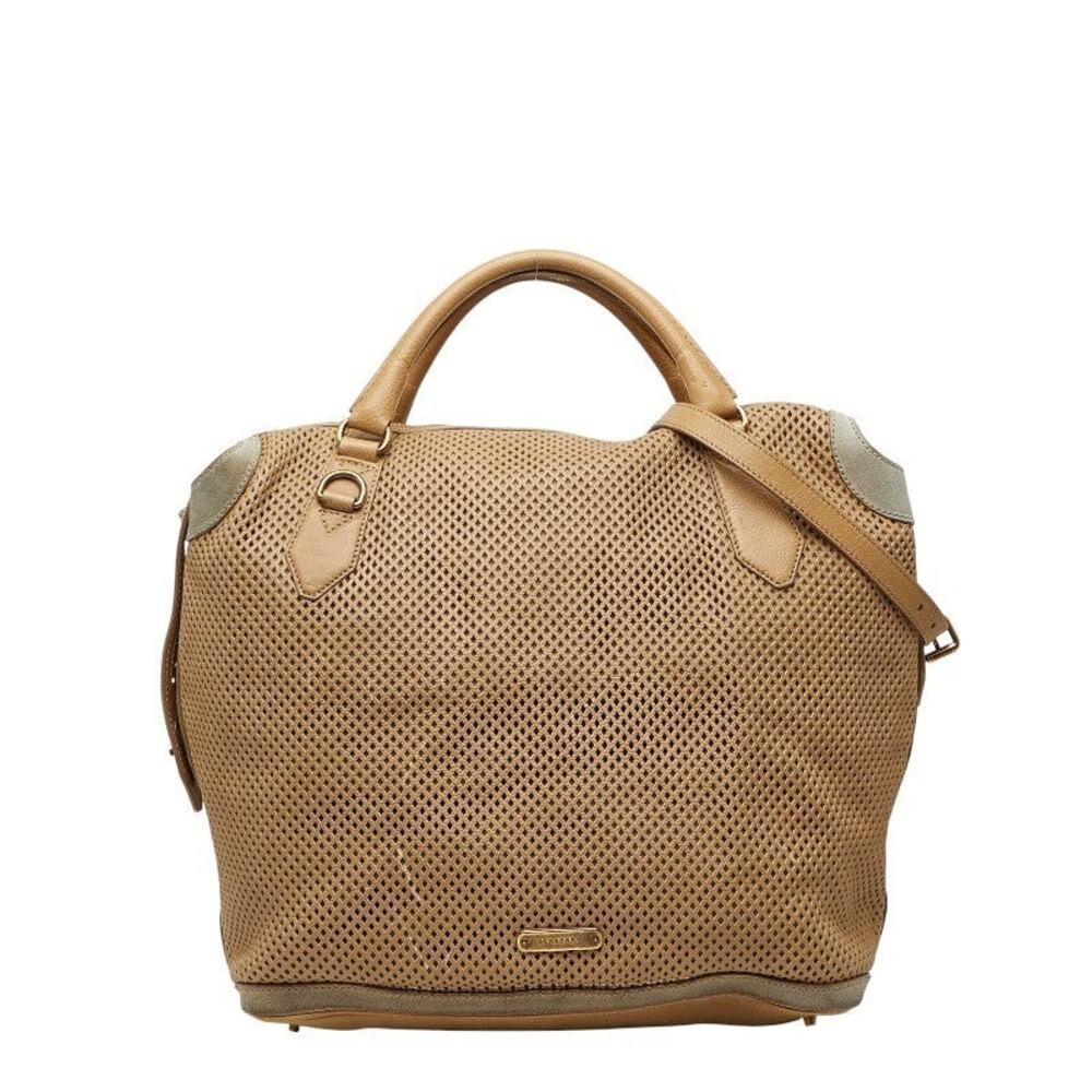 Burberry Perforated Calf Handbag Beige